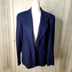 Women's Evan Picone 100%‎ Worsted Wool Navy Blazer  Size 10